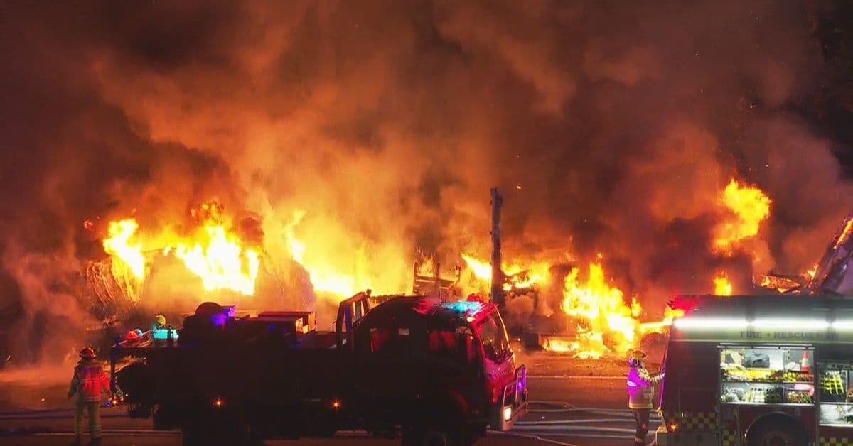 حادث اصطدام مروع يسفر عن حريق هائل في نيو ساوث ويلز