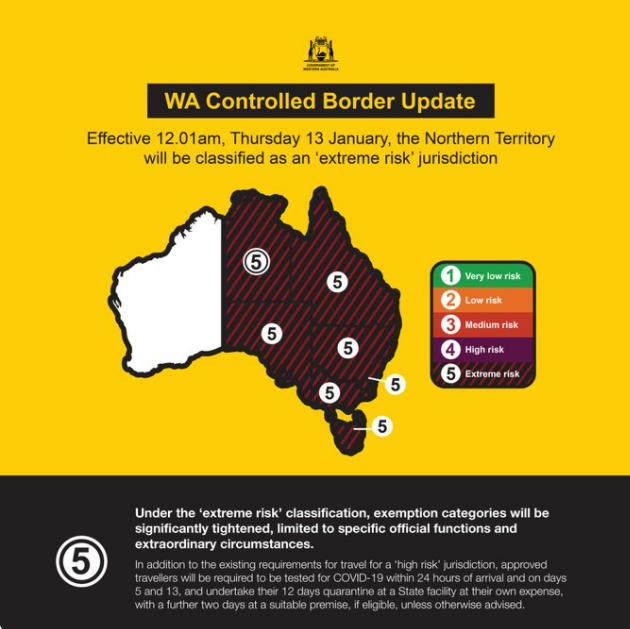 غرب أستراليا تمنع استقبال الوافدين من الولايات الأخرى للحد من انتشار أوميكرون